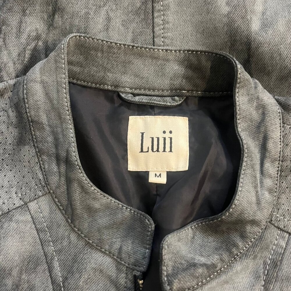 Luii Faux Leather tie dye zip jacket